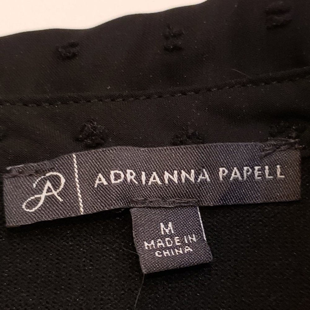 Adrianna Papell short sleeve knit sweater with sheer dot textured chiffon - Picture 14 of 16